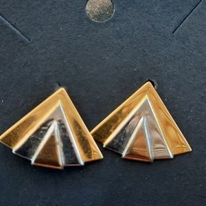 Tri-Color Post Earrings